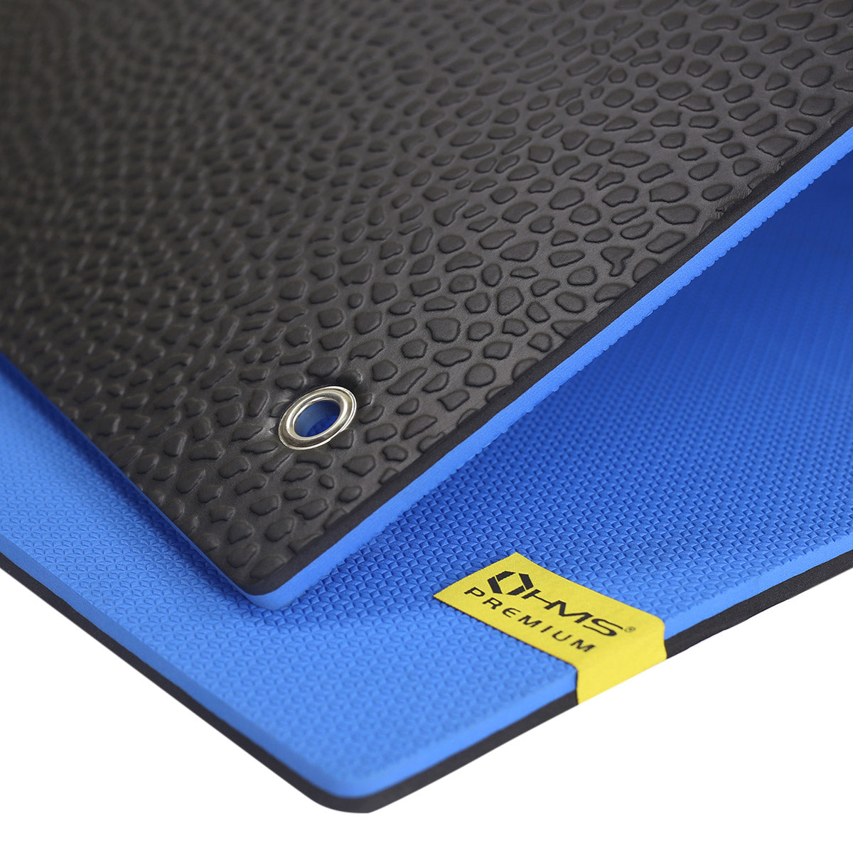HMS Fitness Mat - Blauw/Zwart - 15 mm - Aanzicht