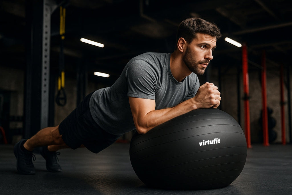 VirtuFit Anti-Burst Fitnessbal Pro - Gymbal - Swiss Ball - met Pomp - Zwart - 75 cm - Tweedekans