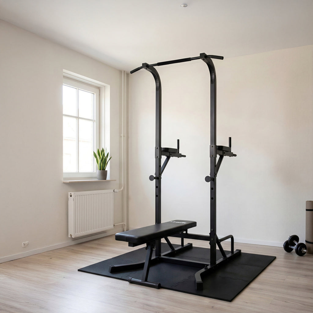 Virtufit Power Tower Deluxe met Fitnessbank - Tweedekans