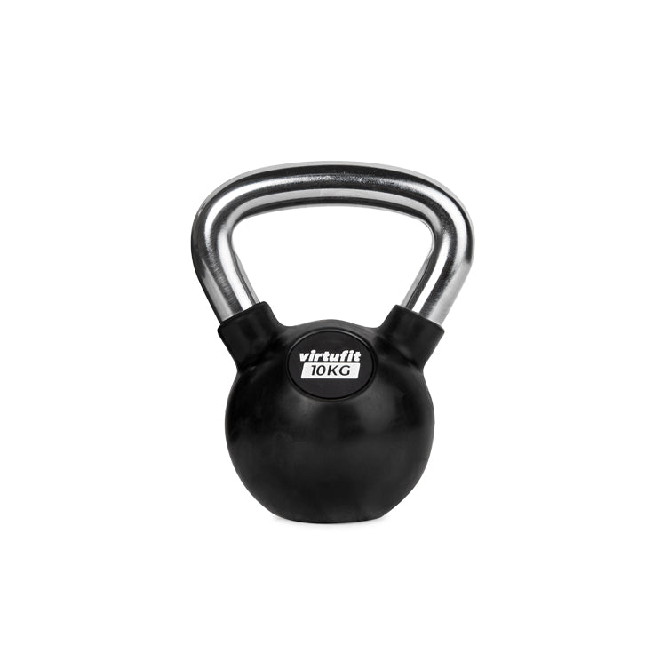 VirtuFit Kettlebell - Rubber/Chroom - 10 kg - Tweedekans