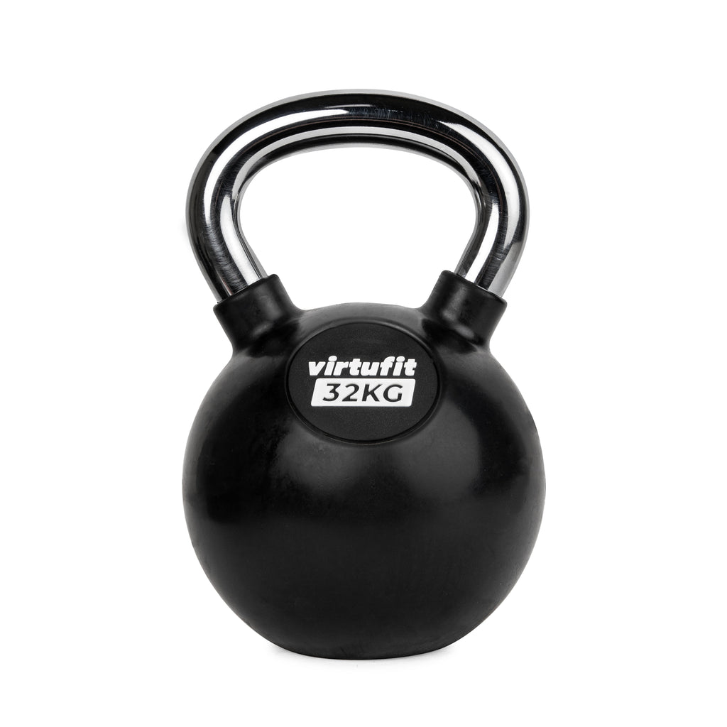 VirtuFit Kettlebell - Rubber/Chroom - 32 kg - Tweedekans