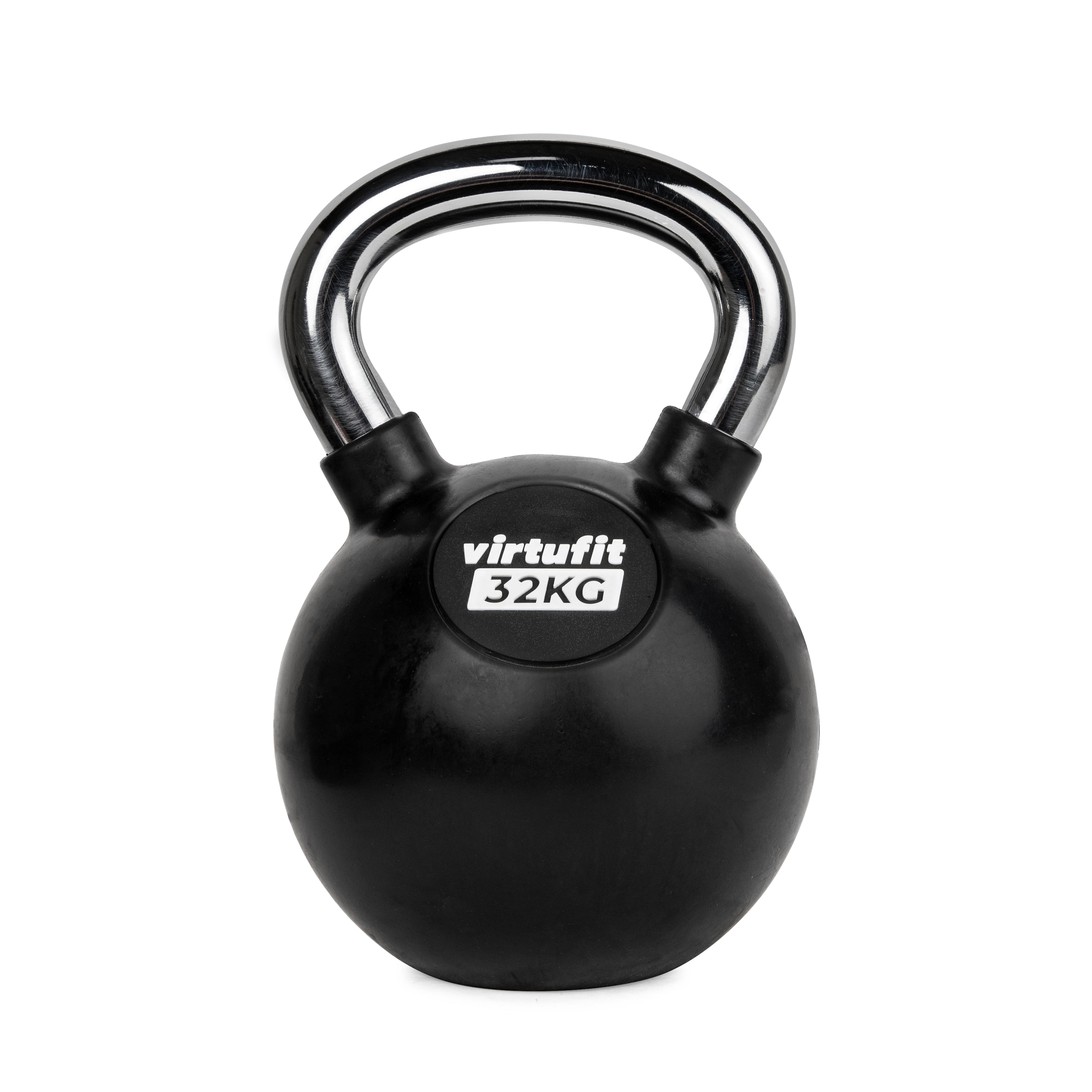 VirtuFit Kettlebell - Rubber/Chroom - 32 kg - Tweedekans