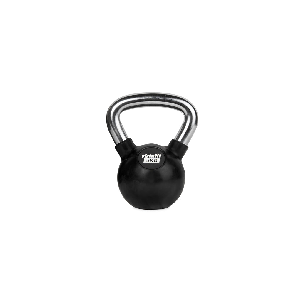 VirtuFit Kettlebell - Rubber/Chroom - 4 kg - Tweedekans