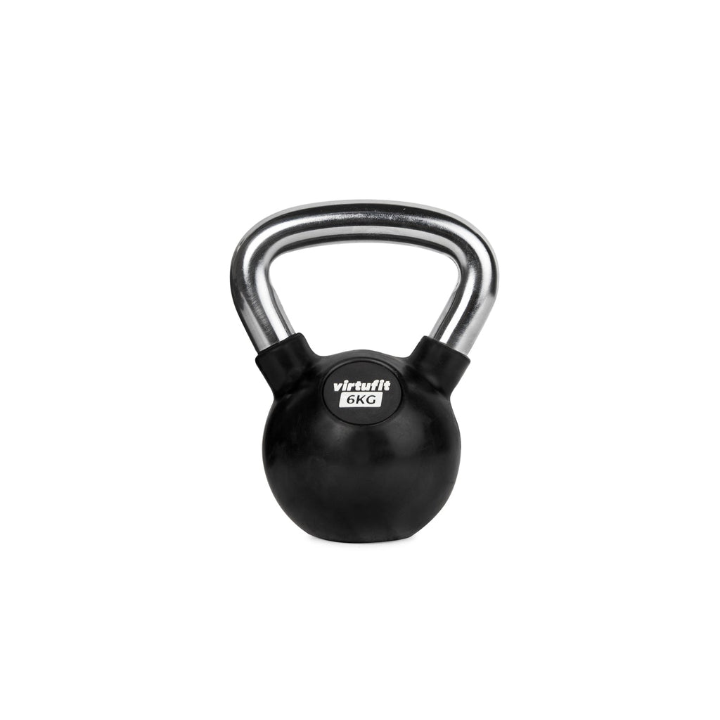 VirtuFit Kettlebell - Rubber/Chroom - 6 kg - Tweedekans