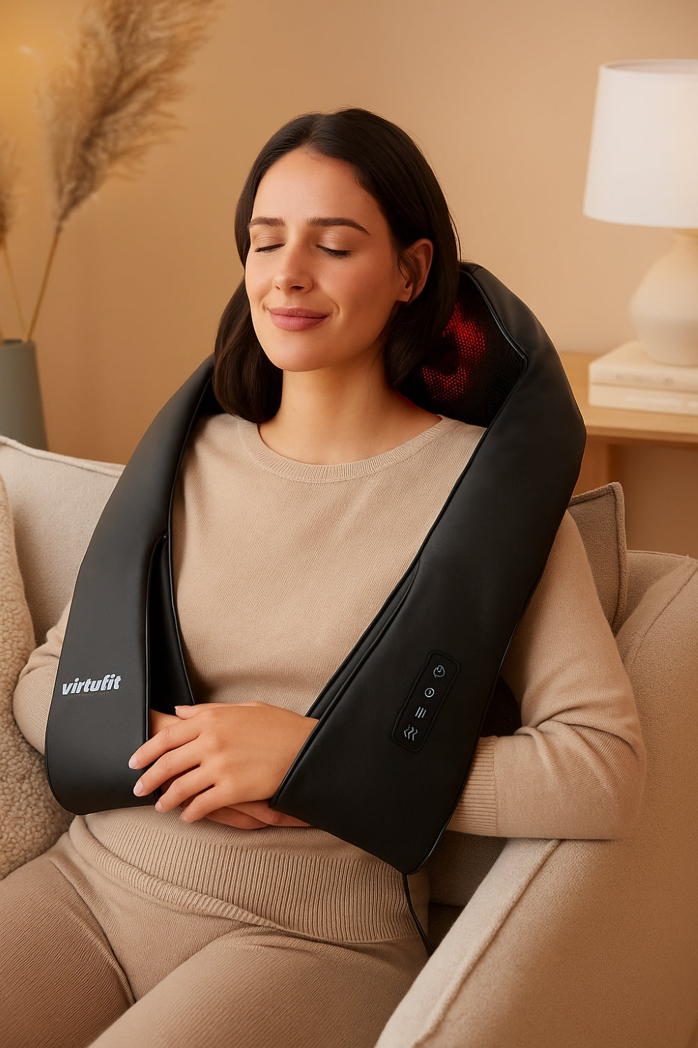 VirtuFit Draadloos Nekmassage kussen Pro - Shiatsu Massage Apparaat met Warmtefunctie - Tweedekans