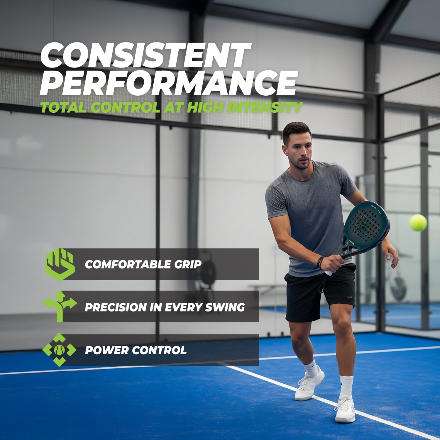 VirtuFit Fusion Pro Padel Racket - Deep Teal - Tweedekans