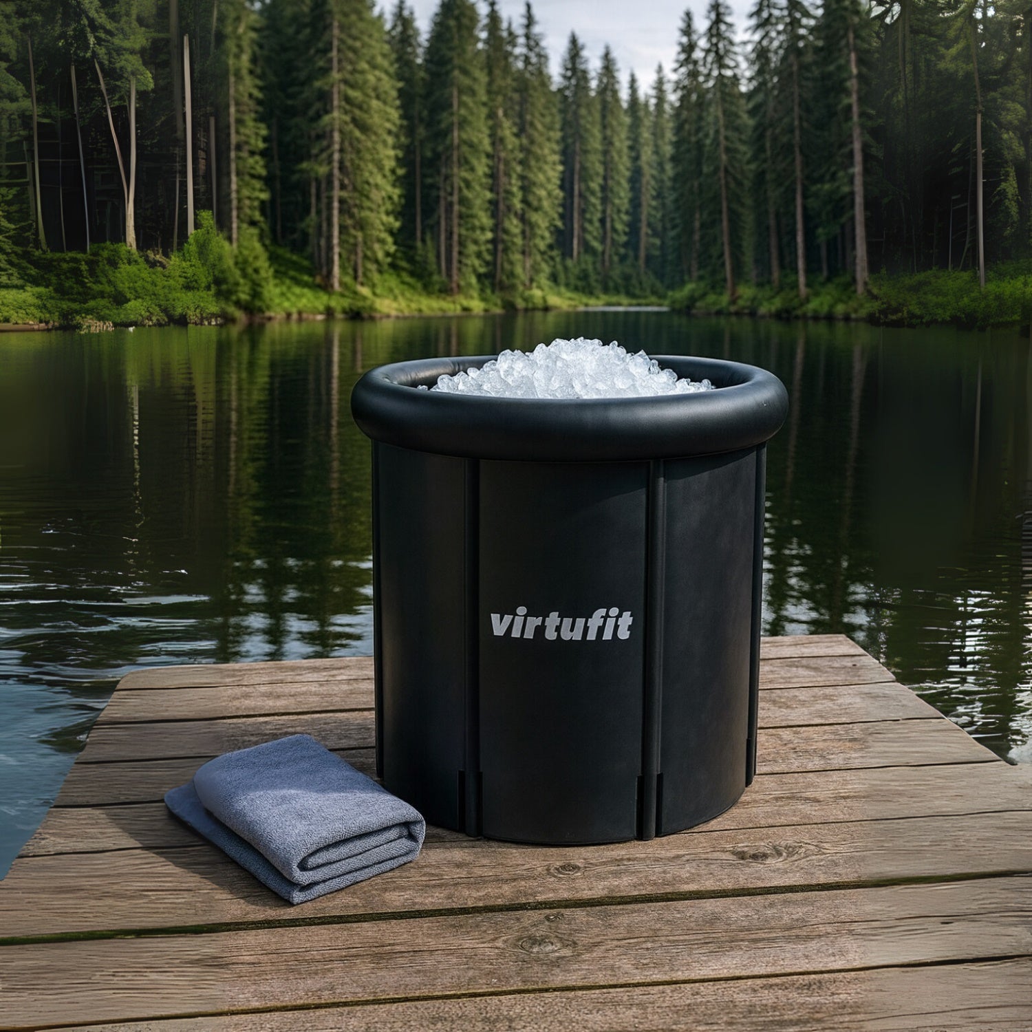 VirtuFit IJsbad XXL - 375 Liter - Antraciet - Inclusief accessoires - Tweedekans
