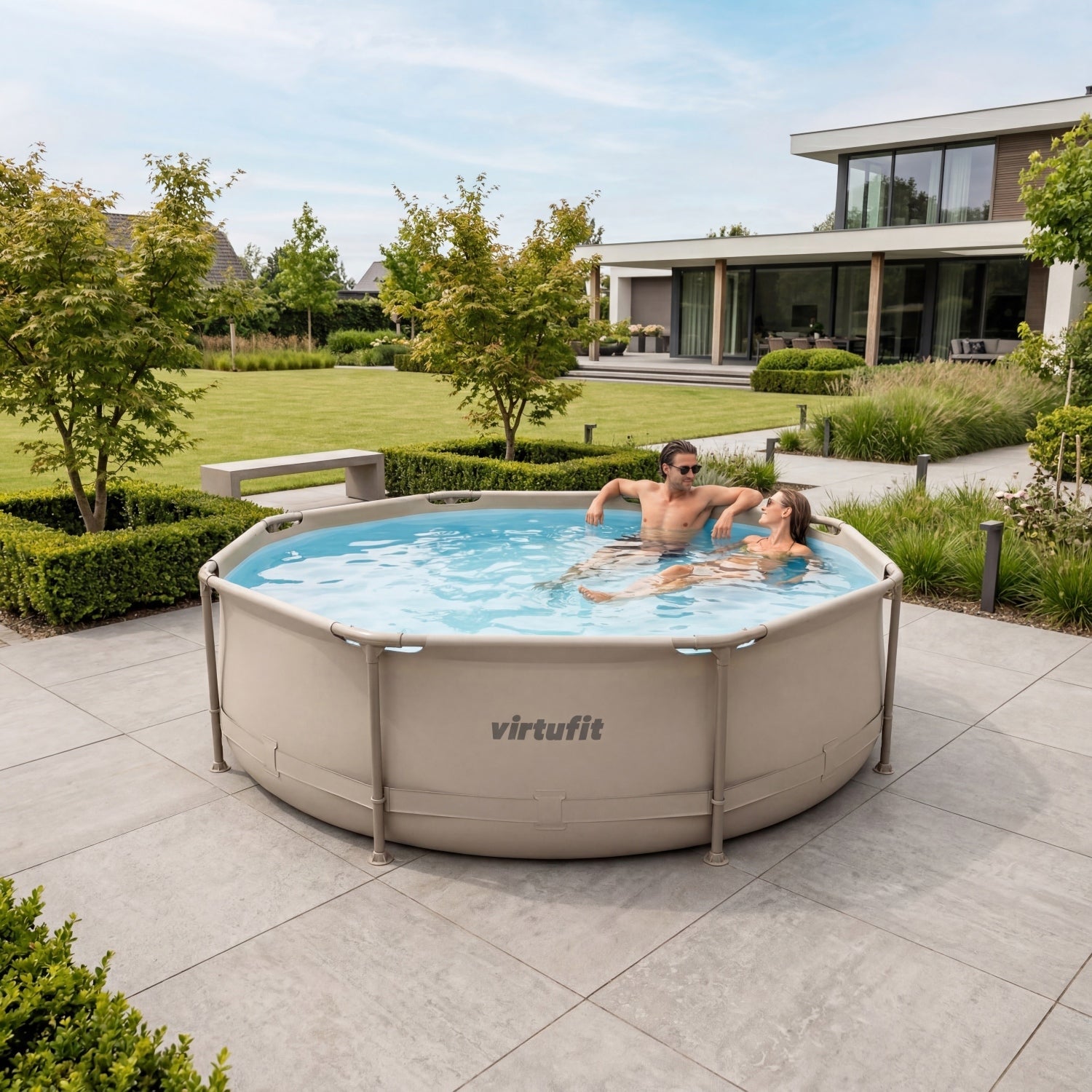 VirtuFit Rond Zwembad - Ø305 x 76 cm - Beige - Tweedekans