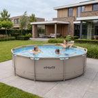 VirtuFit Rond Zwembad - Ø366 x 100 cm - Beige - Inclusief Filterpomp - Tweedekans