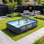VirtuFit Rechthoekig Zwembad - 300 x 210 x 66 cm - Antraciet - Tweedekans