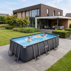 VirtuFit Rechthoekig Zwembad 400 x 200 x 122 cm - Antraciet - Tweedekans