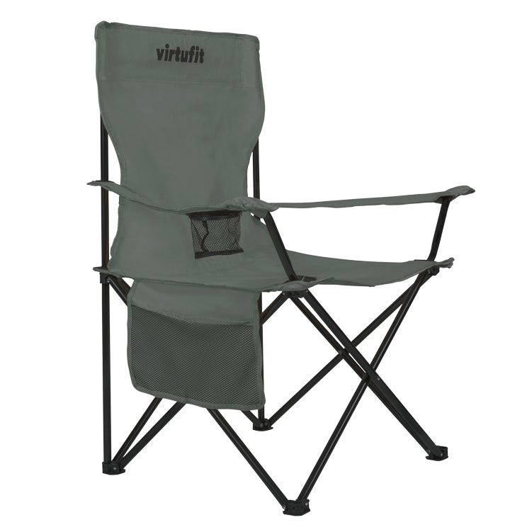 VirtuFit Opvouwbare Camping Stoel - Strandstoel - Grijs - Tweedekans
