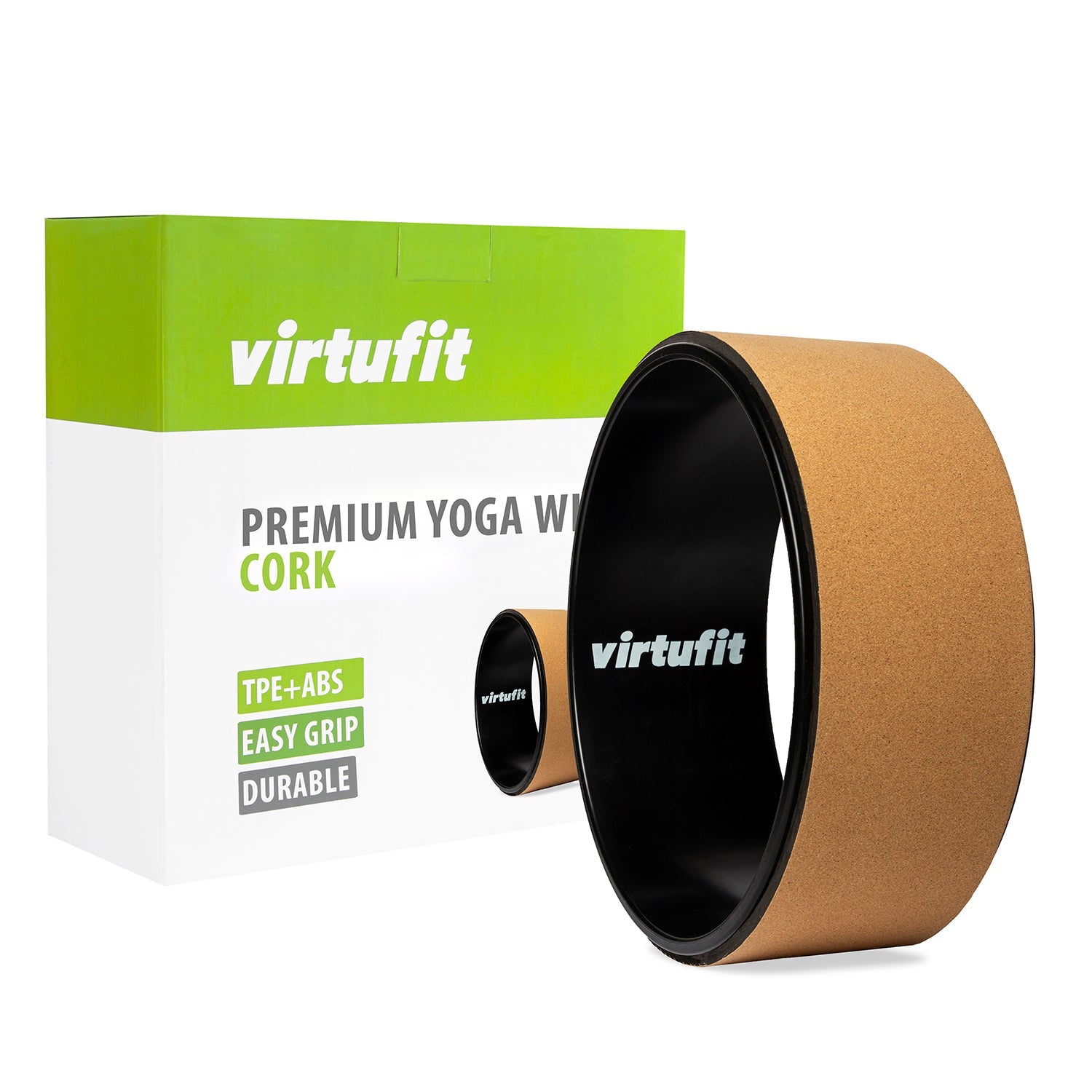 VirtuFit Premium Kurk Yoga Wiel - Ecologisch - 33 cm - Tweedekans