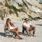 VirtuFit Opvouwbare Camping Stoel - Strandstoel - Zwart - Tweedekans