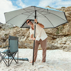 VirtuFit Strandparasol Premium - Windscherm - Strandtent - 200 cm - Zwart - Tweedekans