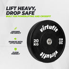VirtuFit Bumper Plate - Olympische Halterschijf van Rubber - 50 mm - 20 kg