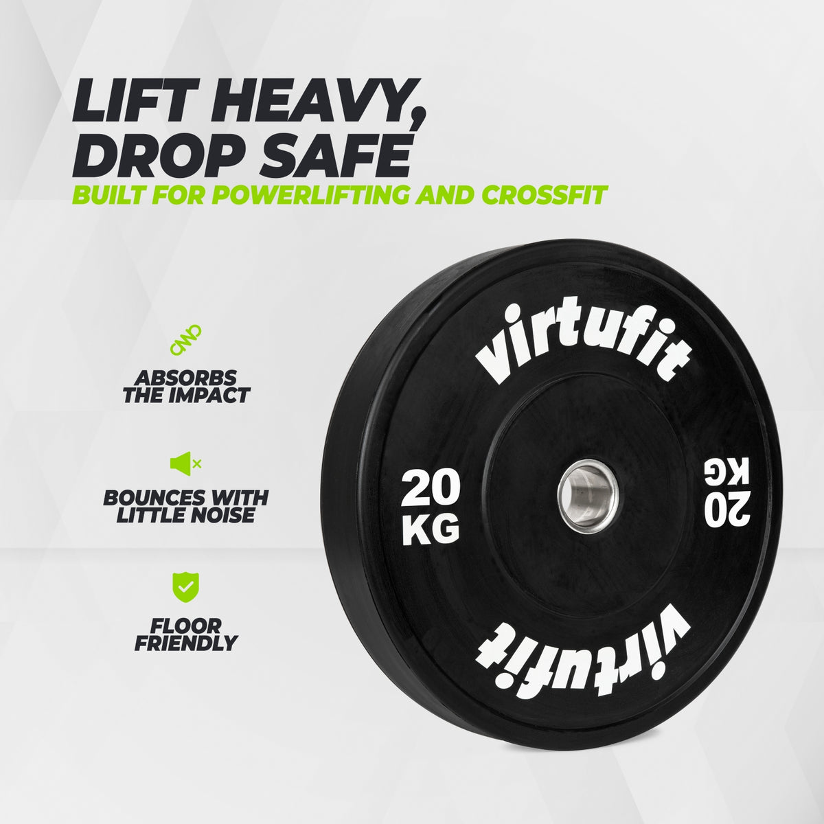 VirtuFit Bumper Plate - Olympische Halterschijf van Rubber - 50 mm - 20 kg