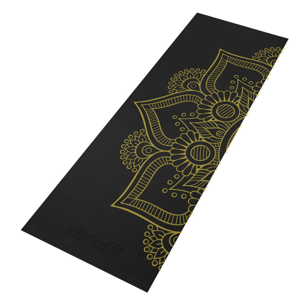 VirtuFit Premium Yogamat - 183 x 61 x 0,4 cm - Onyx Black Mandala - Tweedekans