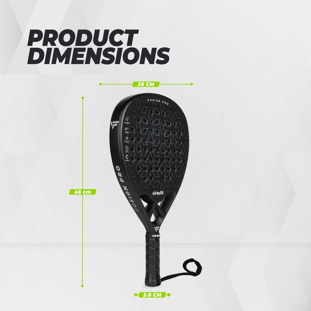 VirtuFit Fusion Pro Padel Racket - Zwart - Silver