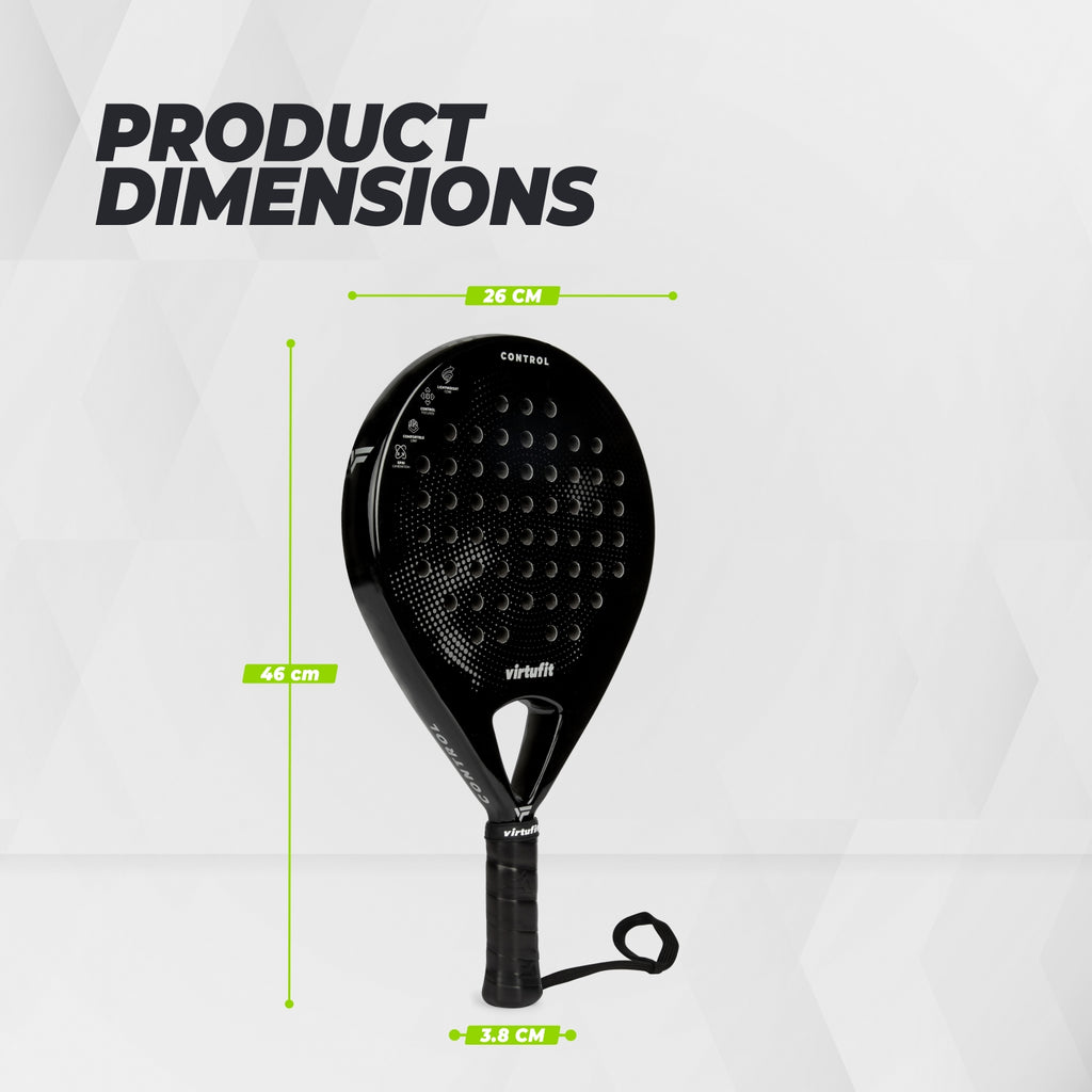 VirtuFit Control Padel Racket - Zwart - Grijs