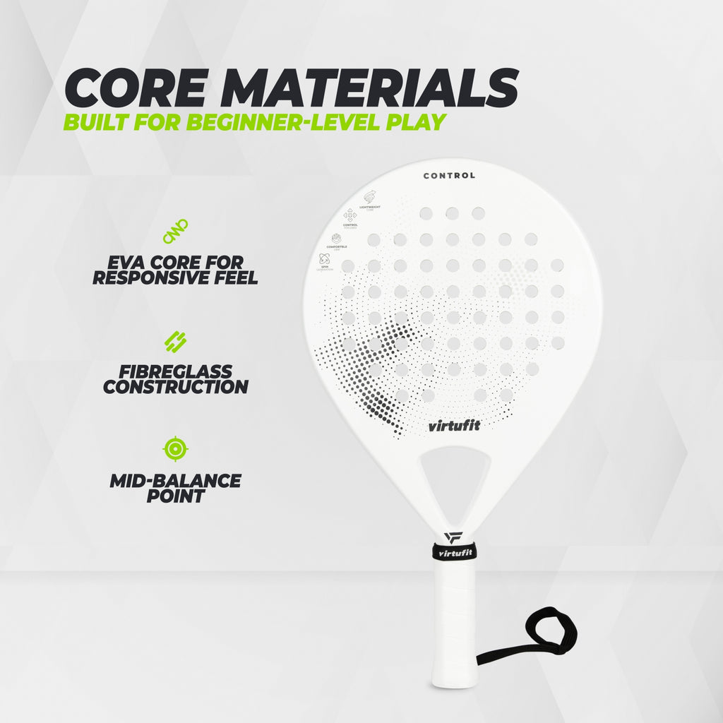 VirtuFit Control Padel Racket - Wit - Zwart