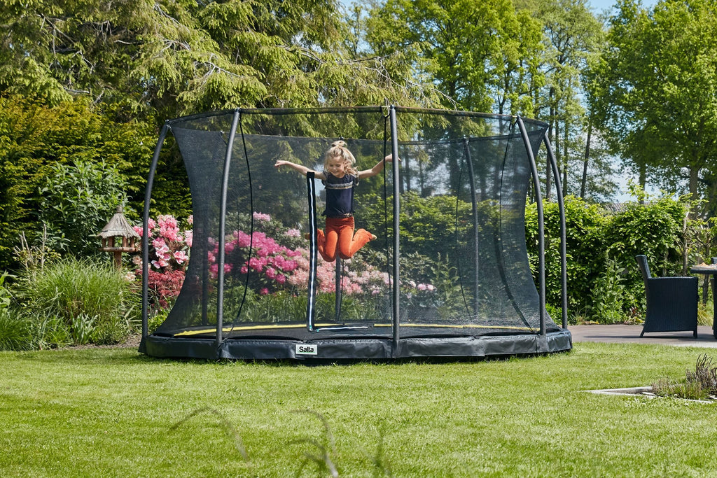 Salta Comfort Edition Ground Trampoline met Veiligheidsnet - 251 cm - Zwart