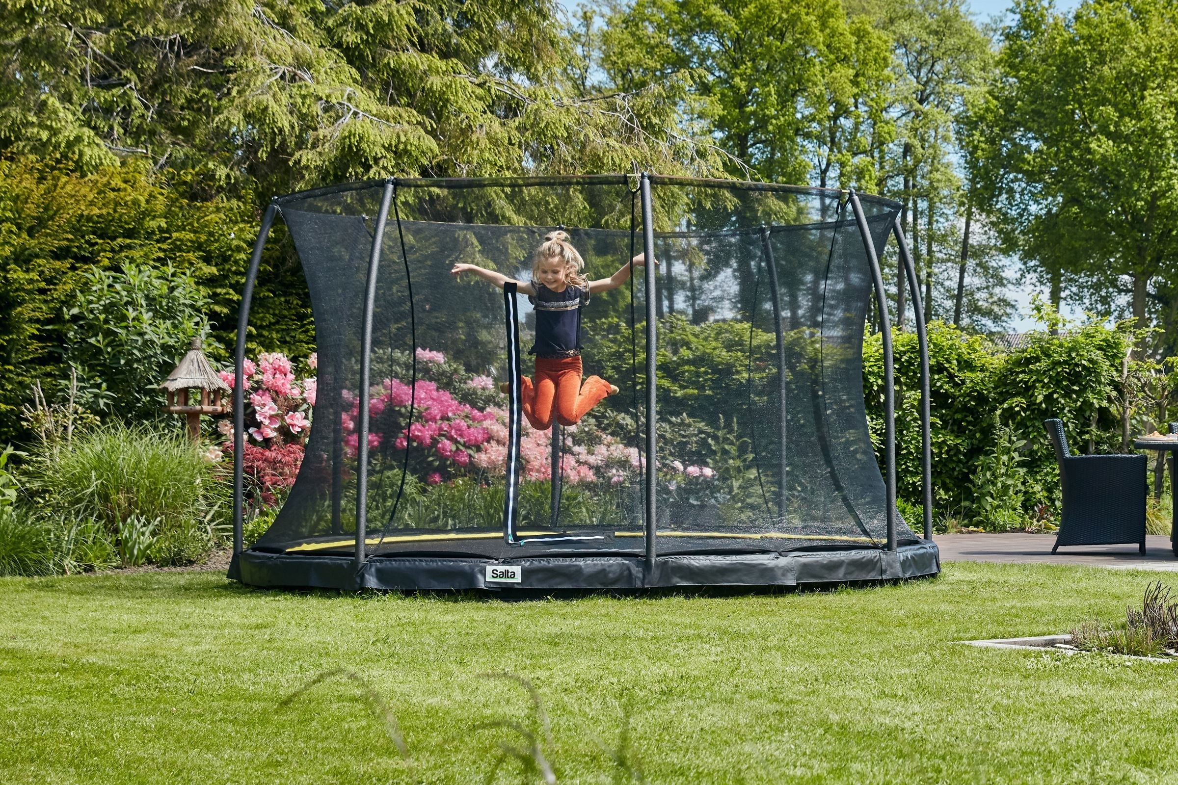 Salta Comfort Edition Ground Trampoline met Veiligheidsnet - 396 cm - Zwart