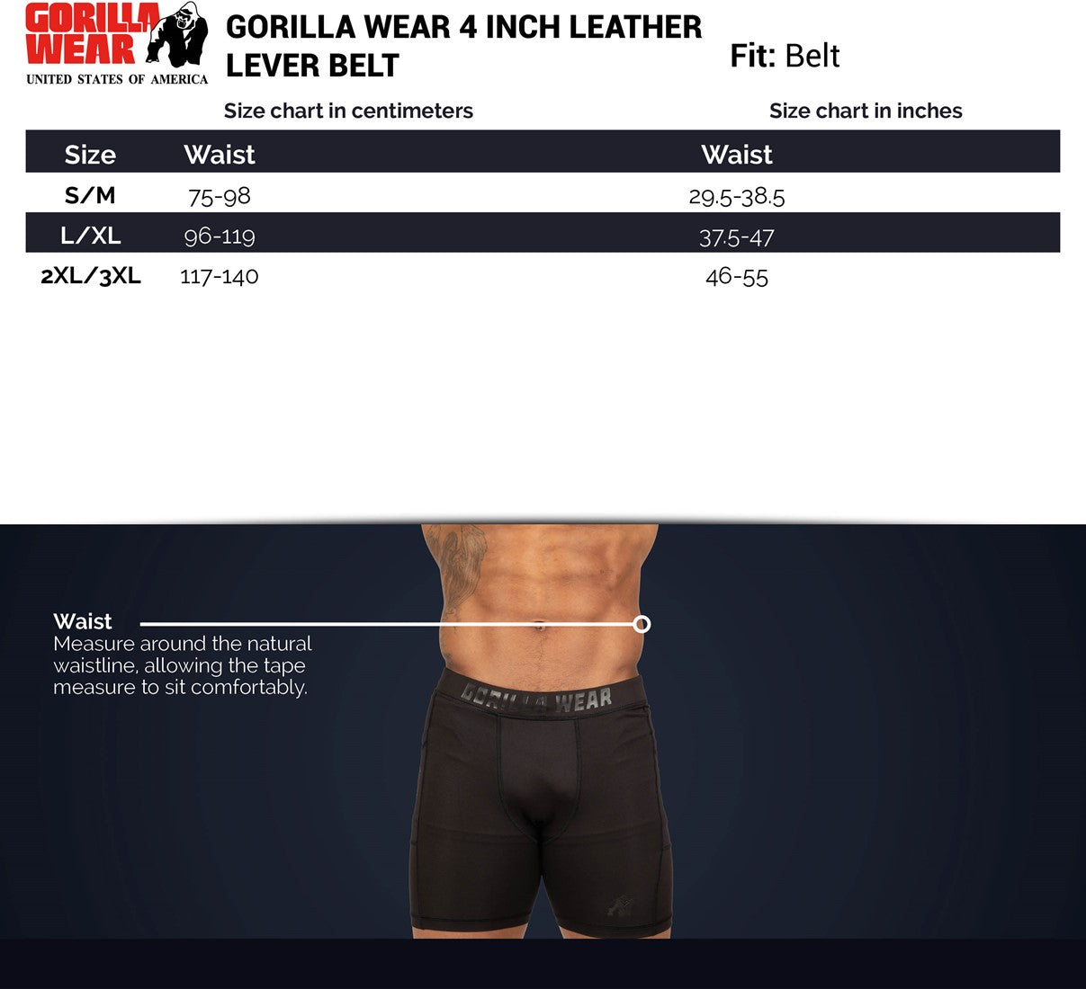 Gorilla Wear Halterriem - 4 Inch Leren Lever Lifting Belt - Bruin