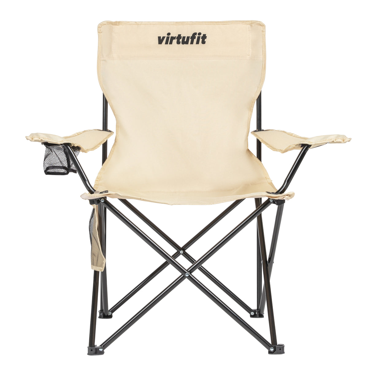 VirtuFit Opvouwbare Camping Stoel - Strandstoel - Beige - Tweedekans