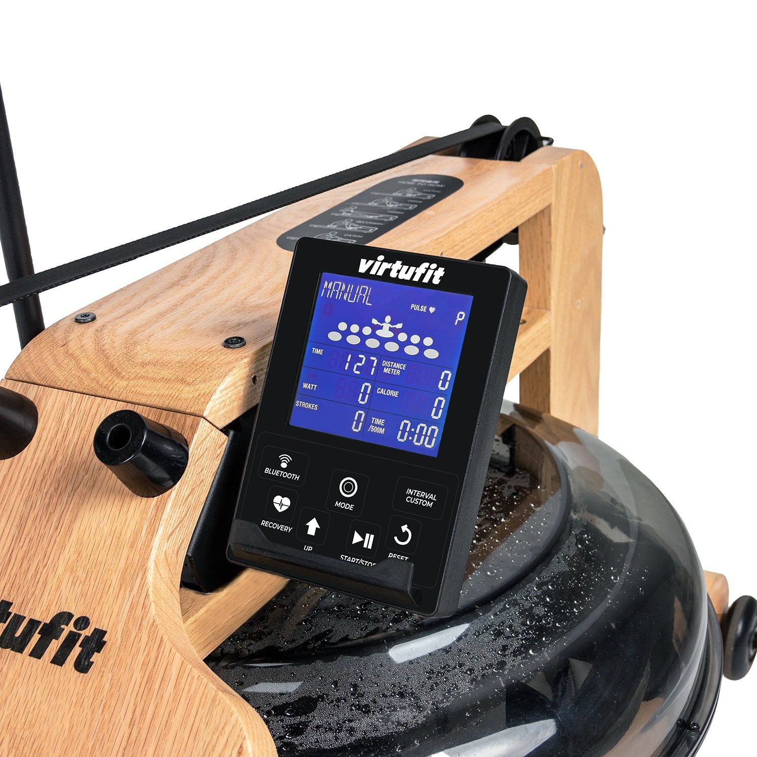 VirtuFit Elite Water Resistance Houten Roeitrainer - Hout/Oak - Showroommodel - Afbeelding 8