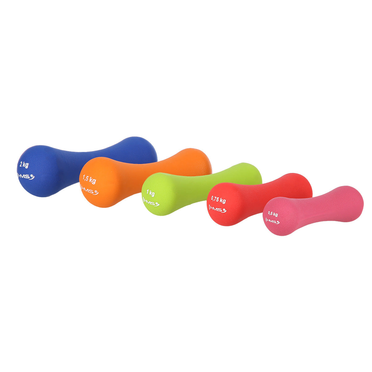 HMS Gietijzeren Dumbbell met Neopreen Coating - 2 kg