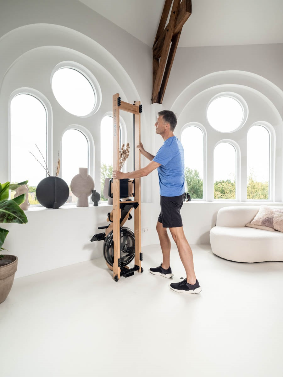 Flow Fitness Perform W9i Oak Roeitrainer - Doos 1/2 - Detail