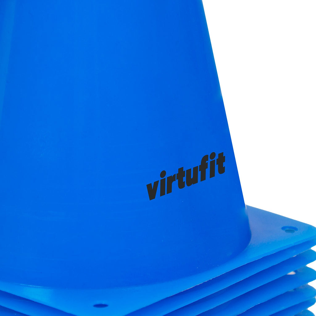 VirtuFit Pionnen Set - 23 cm - 12 Stuks - Blauw - Tweedekans