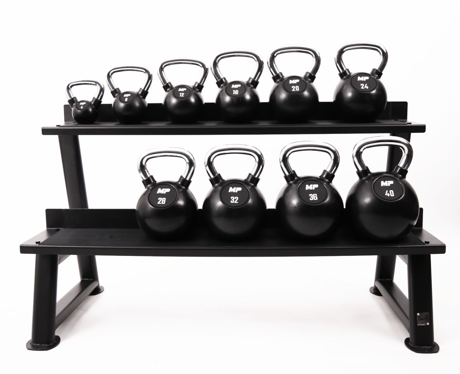 Muscle Power Rubberen Kettlebell - Zwart - 40 kg