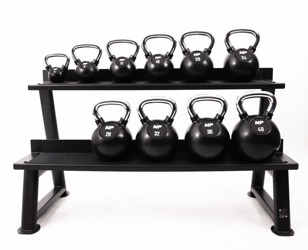 Muscle Power Rubberen Kettlebell - Zwart - 12 kg