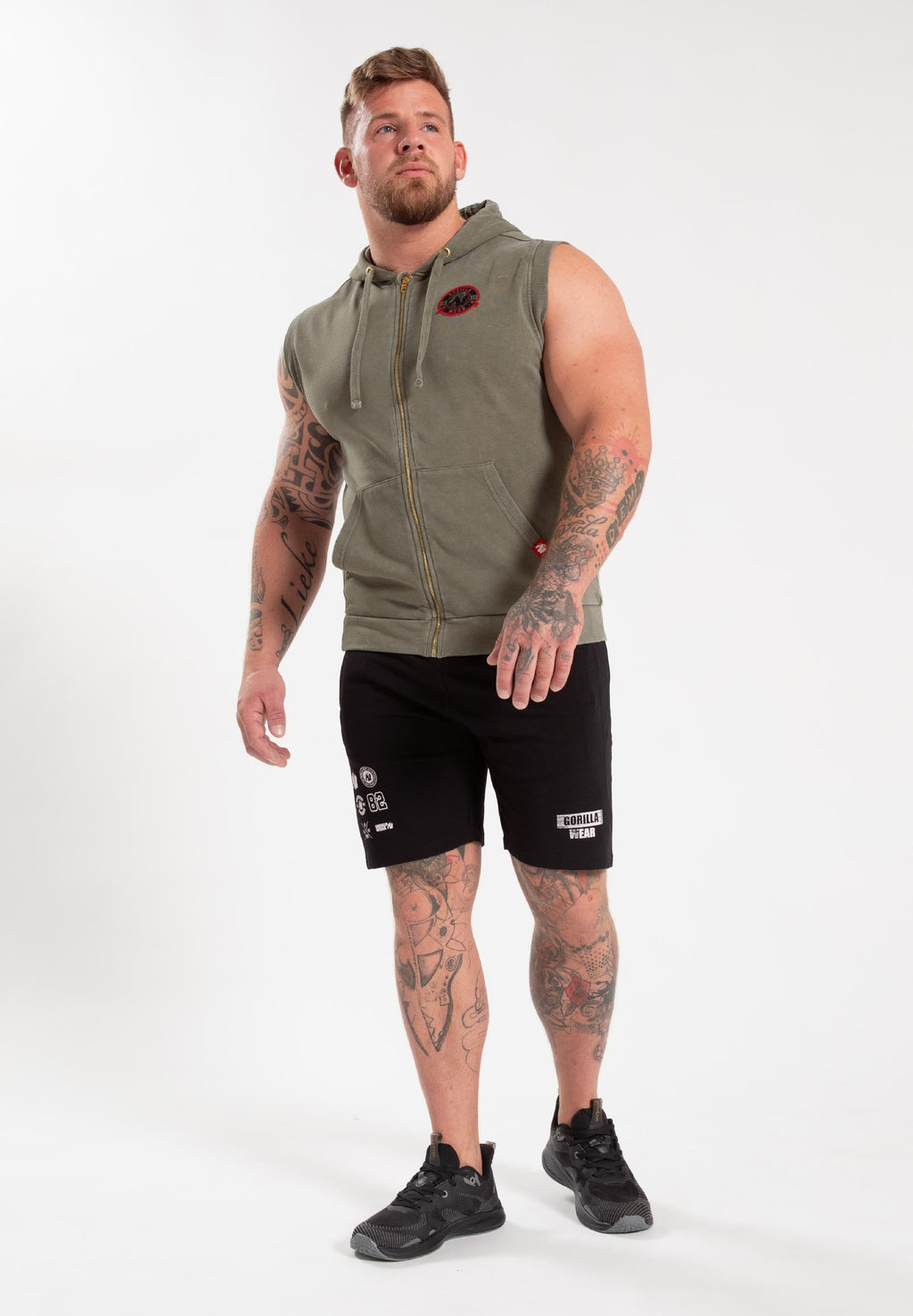 Gorilla Wear Silverdale Mouwloze Hoodie - Legergroen