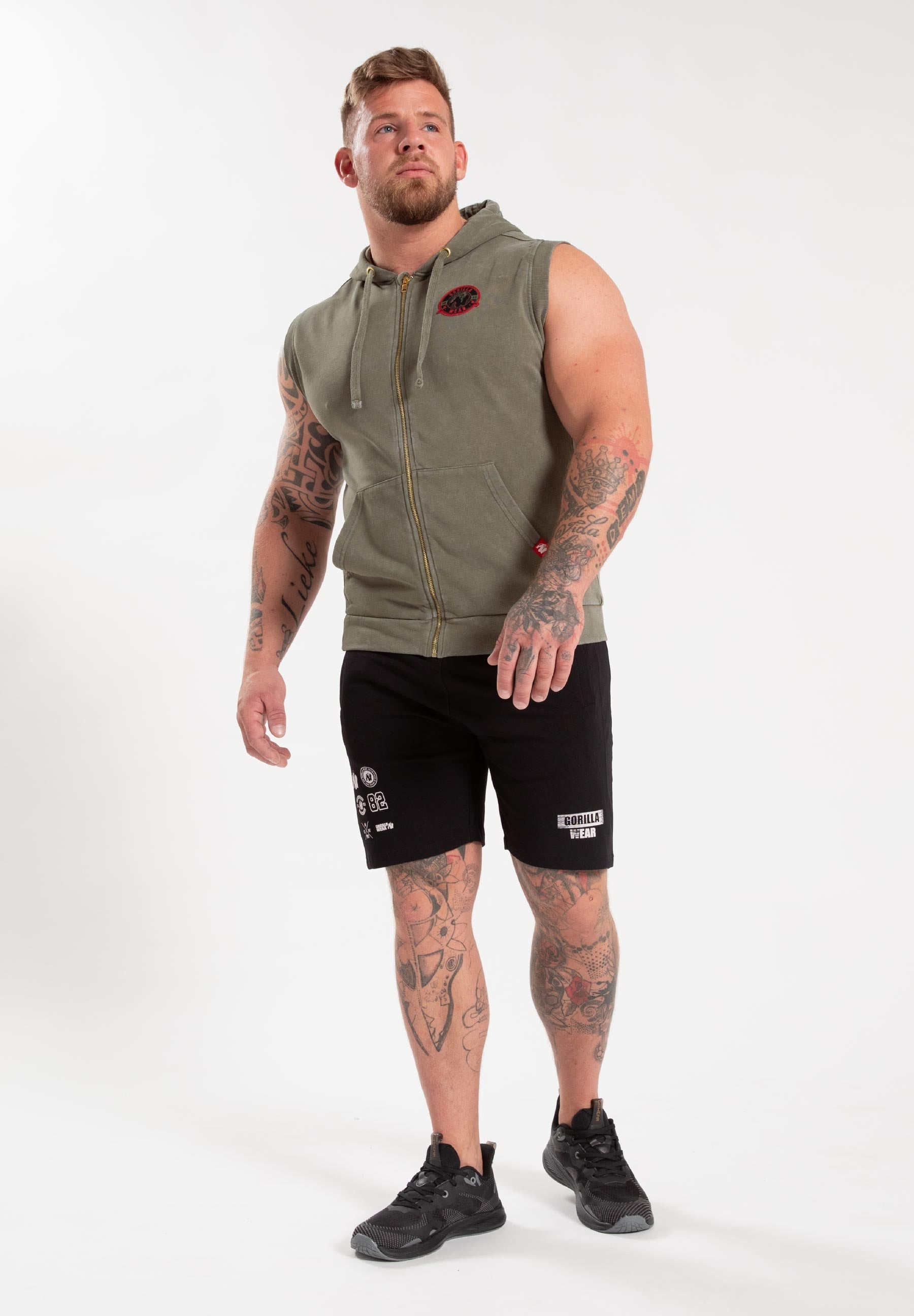 Gorilla Wear Silverdale Mouwloze Hoodie - Legergroen