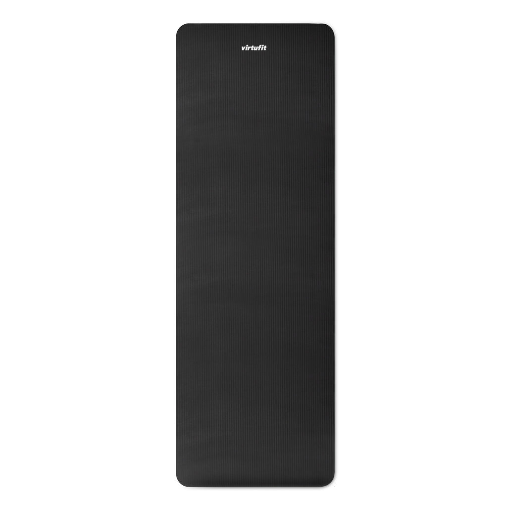 VirtuFit NBR Fitnessmat - 180 x 60 x 1,5 cm - Zwart - met Draagkoord - Tweedekans