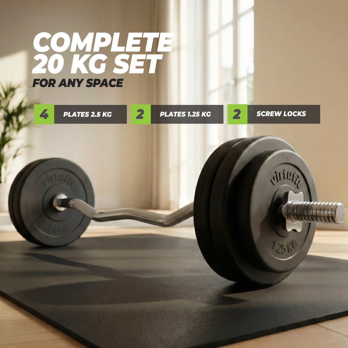 VirtuFit Vinyl EZ-Curl Set - Halterset - 20 kg - Tweedekans