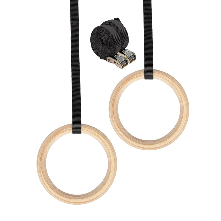 VirtuFit Houten Gym Ringen - Inclusief straps - Tweedekans