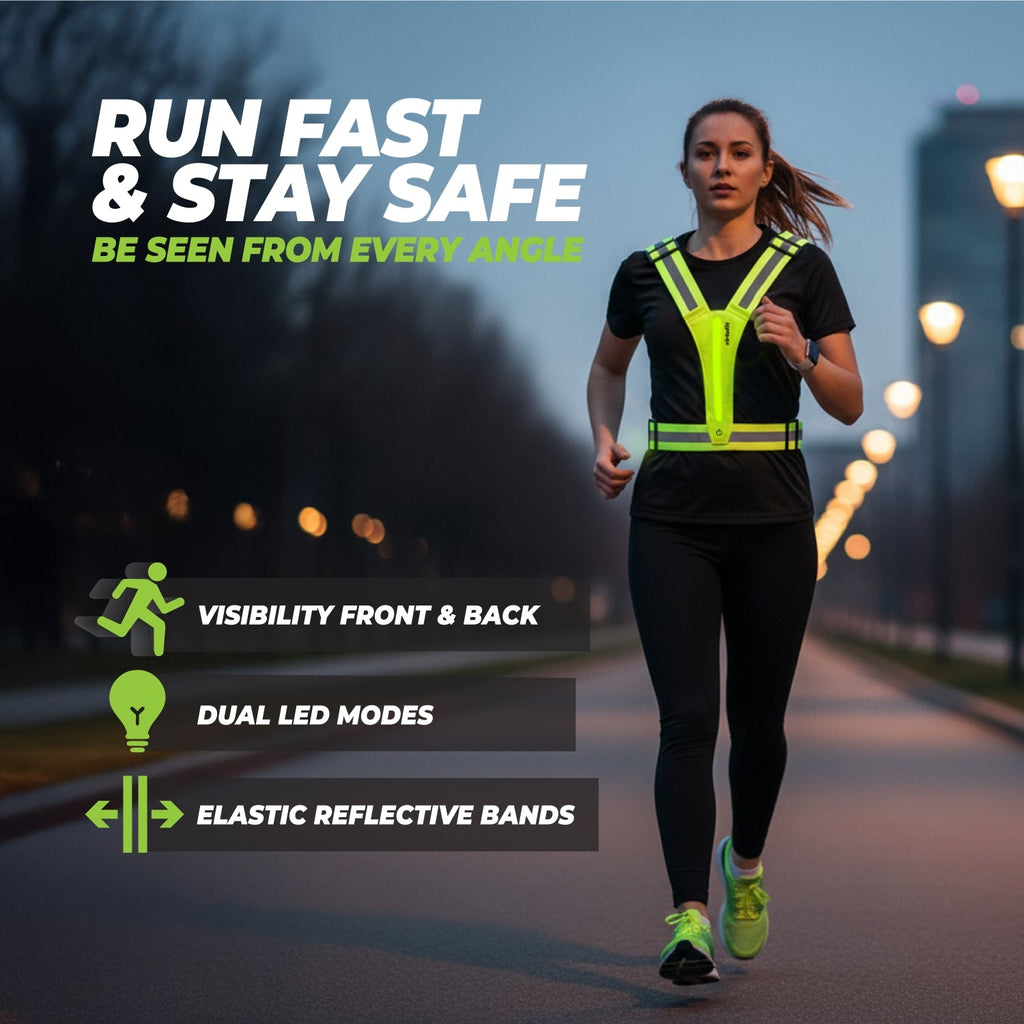 VirtuFit Reflecterend Veiligheidsvest met LED - Hardloopverlichting - Set van 2