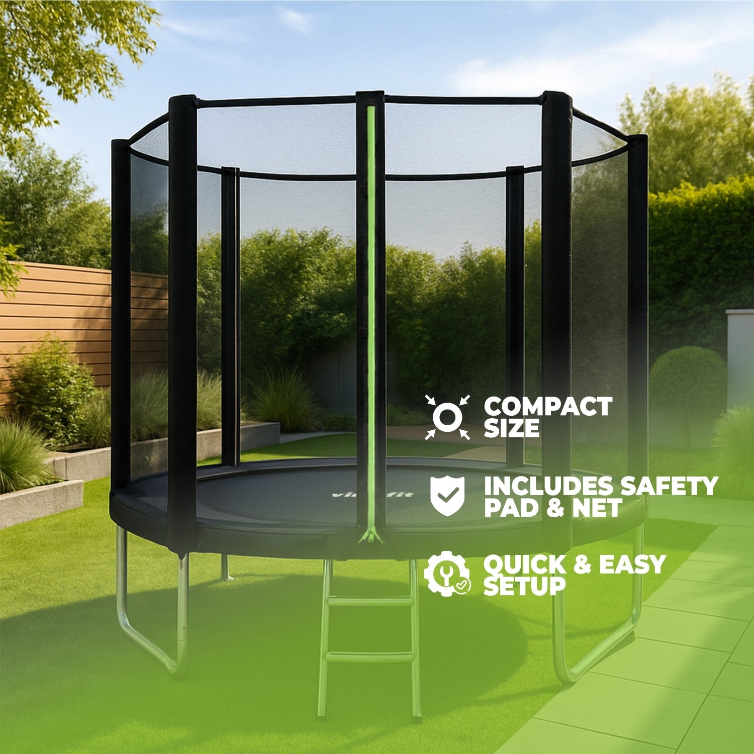 VirtuFit Trampoline met Veiligheidsnet - Zwart - 183 cm - Tweedekans