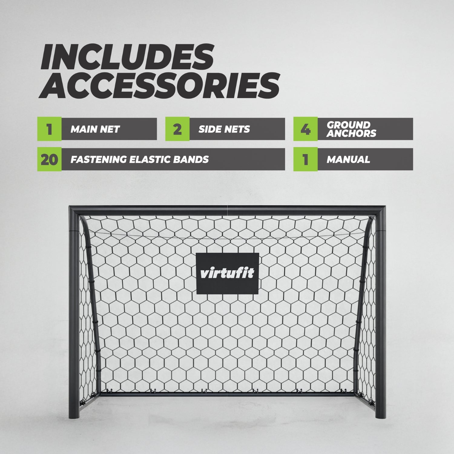 VirtuFit Voetbaldoel Premium - Heavy Duty Voetbal Goal - 120 x 80 x 60 - Tweedekans