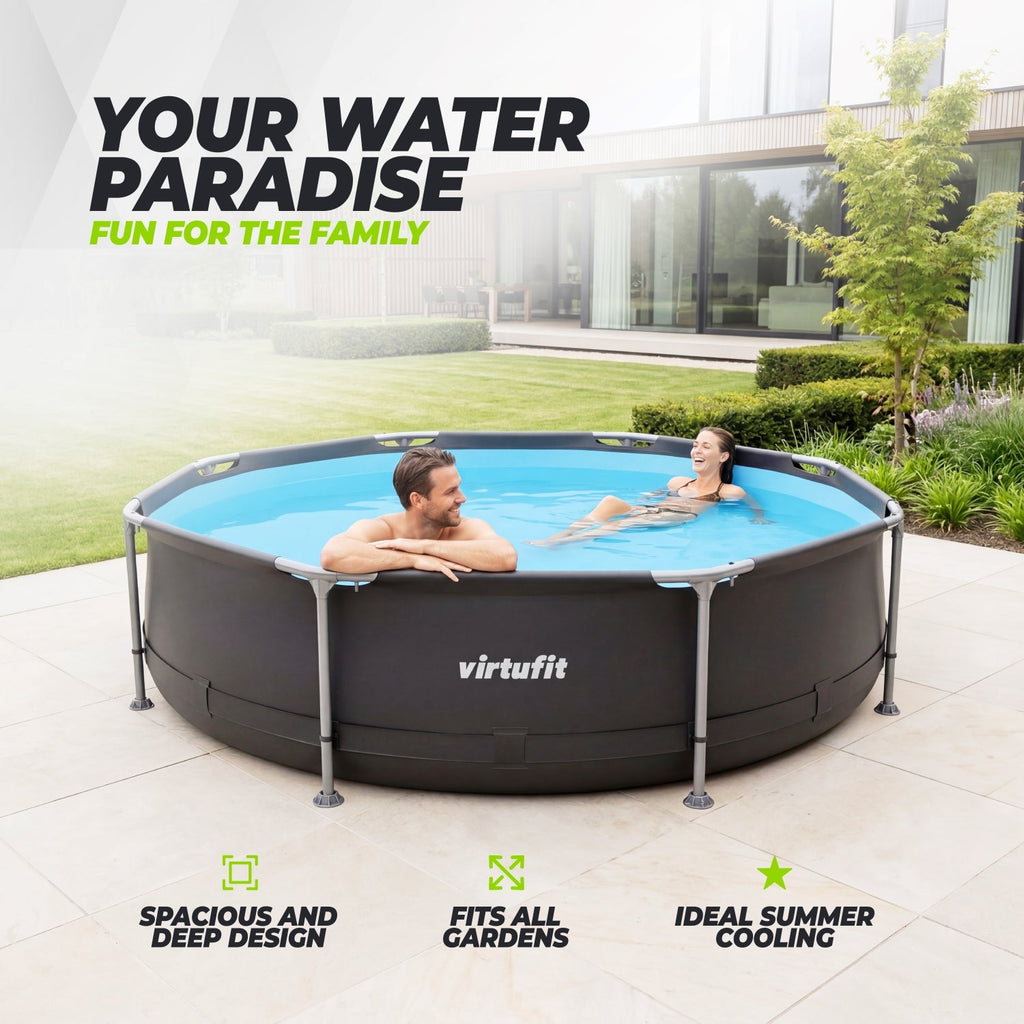 VirtuFit Rond Zwembad - Ø305 x 76 cm - Antraciet - Tweedekans