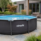 VirtuFit Rond Zwembad - Ø305 x 76 cm - Antraciet - Inclusief Filterpomp - Tweedekans
