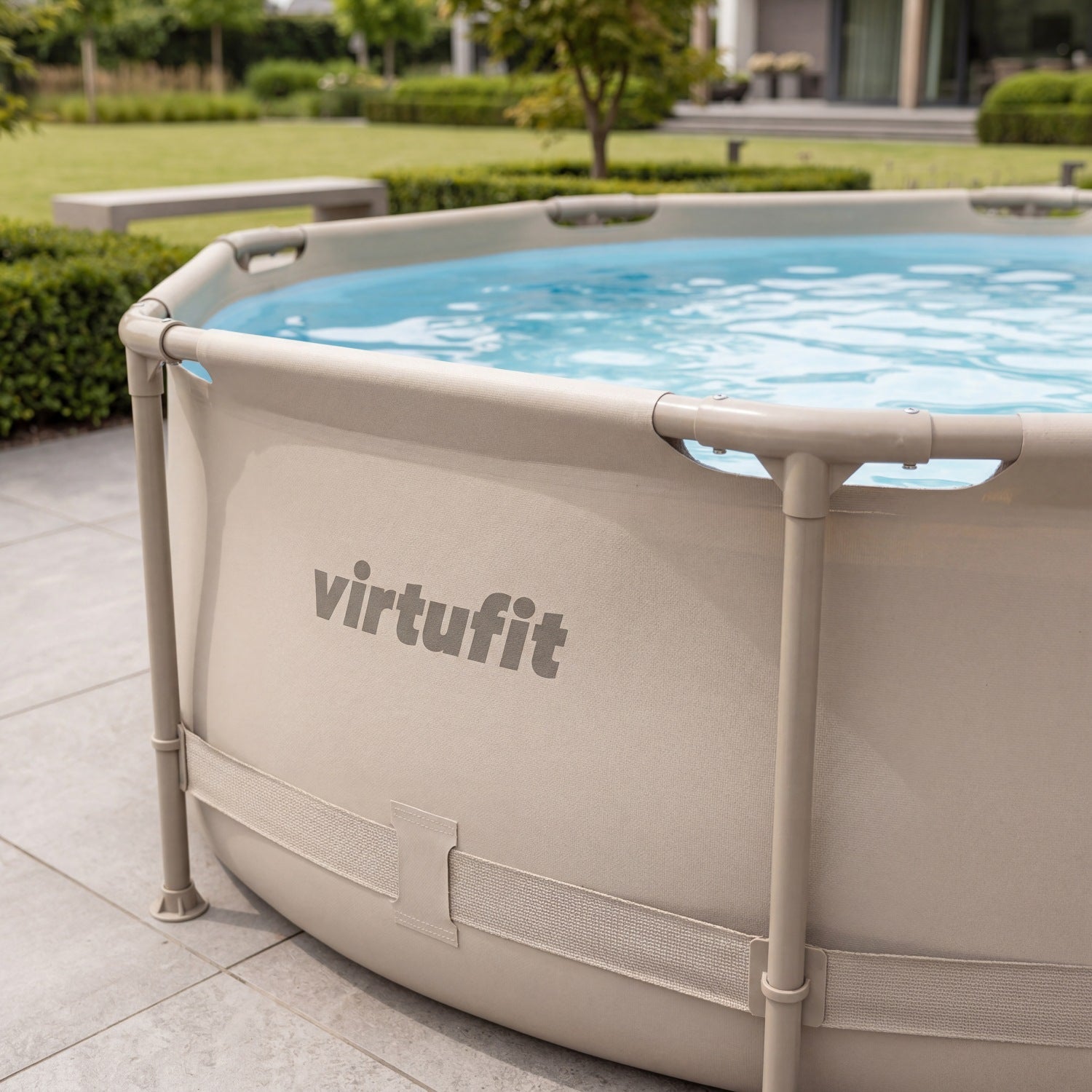 VirtuFit Rond Zwembad - Ø305 x 76 cm - Beige - Inclusief Filterpomp - Tweedekans