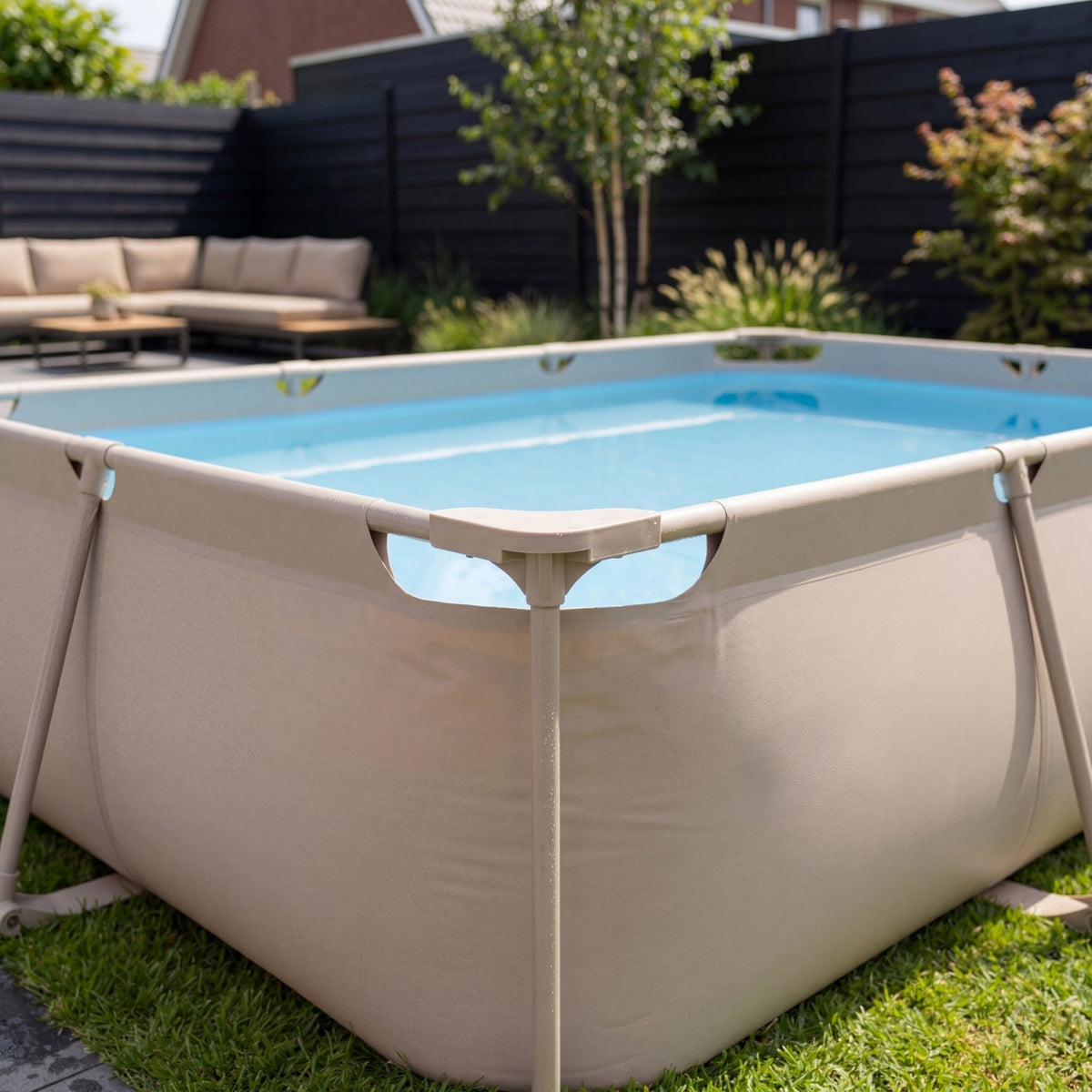 VirtuFit Rechthoekig Zwembad - 300 x 210 x 66 cm - Beige - Tweedekans
