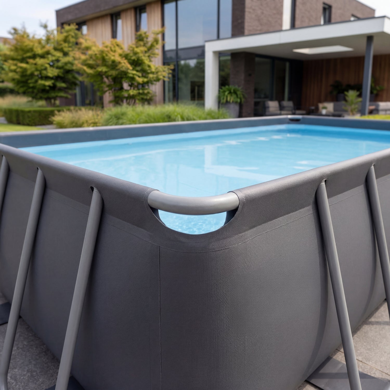 VirtuFit Rechthoekig Zwembad 400 x 200 x 122 cm - Antraciet - Inclusief Filterpomp - Tweedekans