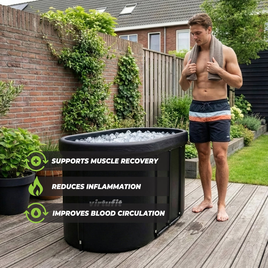 VirtuFit IJsbad Ovaal - Antraciet - 500 Liter - Inclusief accessoires - Tweedekans