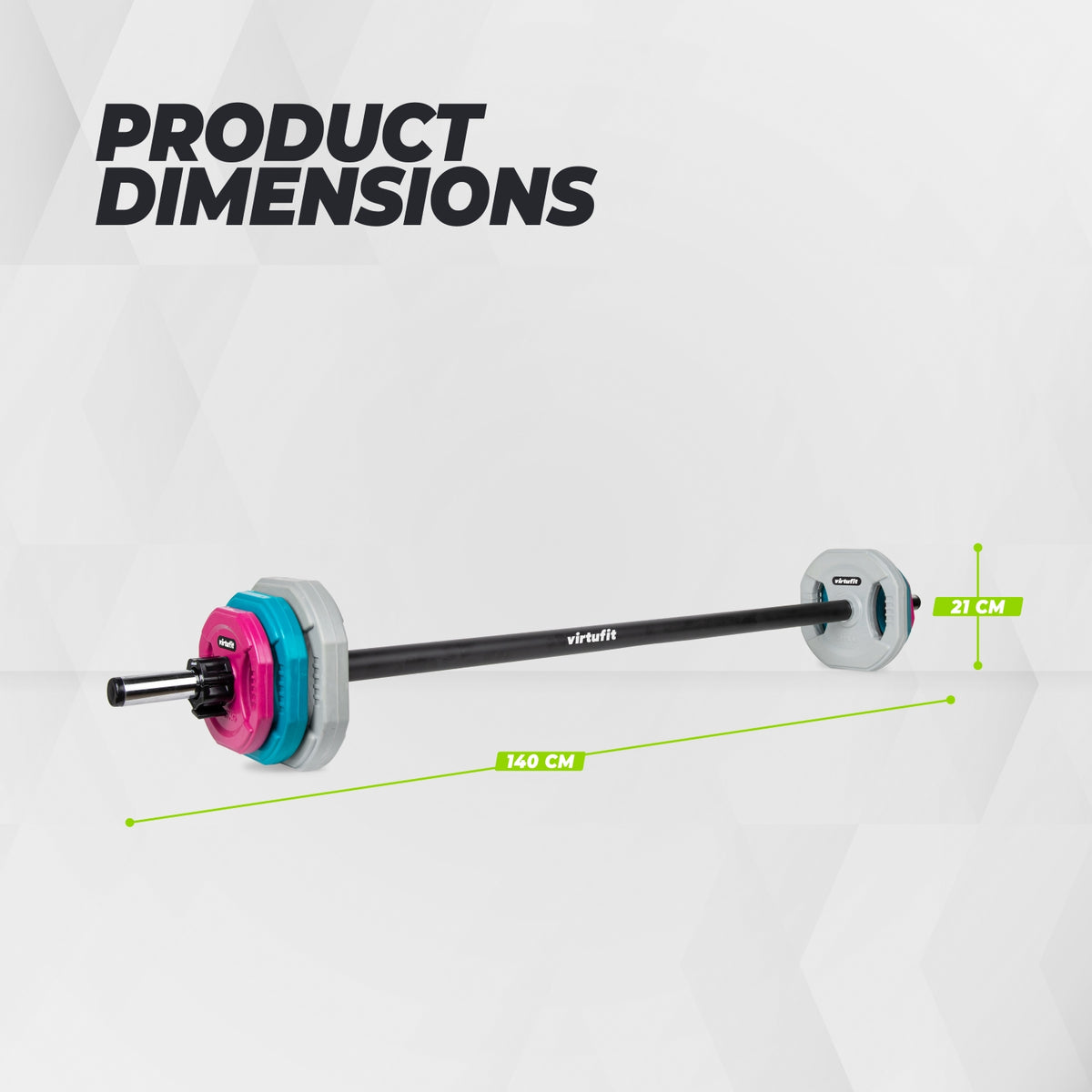 VirtuFit Aerobic Pump Set Pro Rubber - 20 kg - Gekleurd